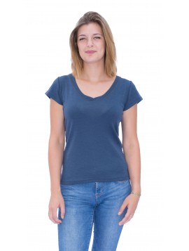 T-SHIRT MERINOS 210/230g COL V MANCHES COURTES