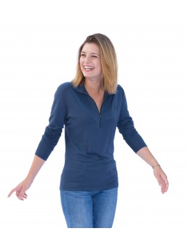 T SHIRT MERINOS 1/2 ZIP