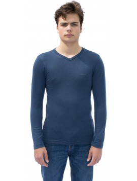 T-SHIRT COL V MANCHES LONGUES