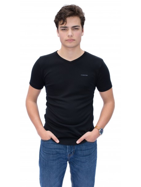 T-SHIRT COL V MANCHES COURTES